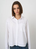 Stretch Cotton Poplin Blouse With Chest Pocket