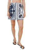 Bandana Print Side Tie Wrap Miniskirt