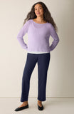 Cotton Silk Cord Ballet Neck Sweater