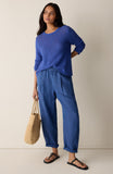Washed Organic Linen Pleated Ankle Pant