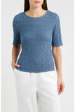 Bubble Jacquard Crew Neck Snug Top