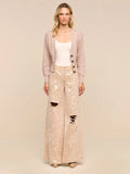 Hail V Neck Cable Cardigan