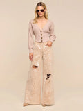 Hail V Neck Cable Cardigan