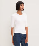 Maeve Elbow Sleeve Crop Tee