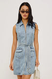 Aurora Denim Belted Dress