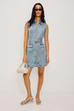 Aurora Denim Belted Dress
