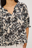 Belina Print V-Neck Elbow Sleeve Top