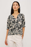 Belina Print V-Neck Elbow Sleeve Top