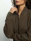 Open Knit 1/2 Zip Sweater