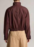 Cotton-Blend Funnel-Neck Jacket