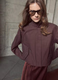 Cotton-Blend Funnel-Neck Jacket