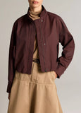 Cotton-Blend Funnel-Neck Jacket