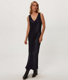Randi Satin Vneck Midi Dress