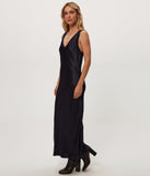 Randi Satin Vneck Midi Dress