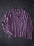 Chenille Blend V-Neck Sweater
