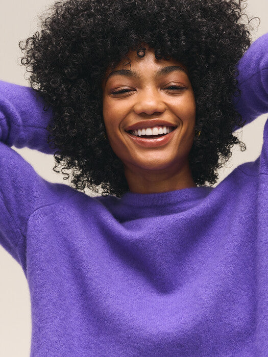 Cashmere Silk Boucle Bliss Crew Neck Sweater