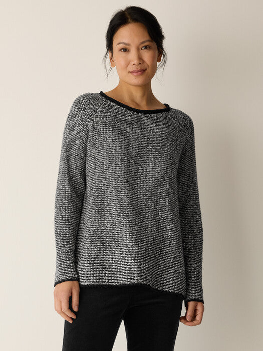 Peruvian Cotton Cloud Jewel Neck Sweater