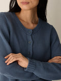 Peruvian Organic Cotton Cord Jersey Crew Neck Cardigan