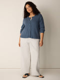Peruvian Organic Cotton Cord Jersey Crew Neck Cardigan