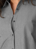 Striped Poplin Classic Collar Long Shirt