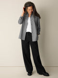 Striped Poplin Classic Collar Long Shirt