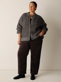 Brushed Alpaca Wool Blend High Collar Cardigan