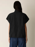 Light Cotton Nylon High Collar Vest