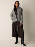 Marled Wool Tweed Classic Collar Jacket