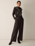 Sheer Cotton Blend Knit Funnel Neck Top