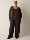 Sheer Cotton Blend Knit Scoop Neck Tank