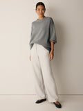 Felted Wool Jersey Full-Length Straight Trouser in Regenerative Wool