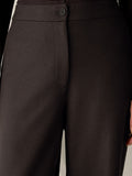 Felted Wool Jersey Full-Length Straight Trouser in Regenerative Wool