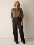 Felted Wool Jersey Full-Length Straight Trouser in Regenerative Wool