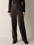 Felted Wool Jersey Full-Length Straight Trouser in Regenerative Wool