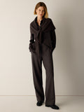 Felted Wool Jersey Full-Length Straight Trouser in Regenerative Wool