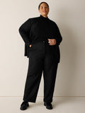 Felted Wool Jersey Straight Cuffed Pant in Regenerative Wool
