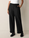 Felted Wool Jersey Straight Cuffed Pant in Regenerative Wool