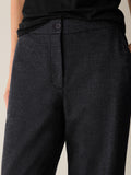 Mélange Felted Wool Jersey Full-Length Straight Trouser in Regenerative Wool (Petite Sizes)