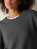 Cotton & Recycled Cashmere Crew Neck Top