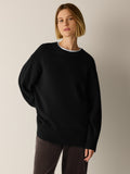 Cotton & Recycled Cashmere Crew Neck Long Top