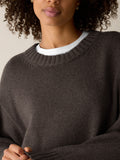 Cotton & Recycled Cashmere Crew Neck Long Top