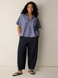 Cotton Indigo Knit Denim Lantern Pant
