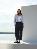 Cotton Indigo Knit Denim Lantern Pant