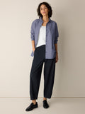 Cotton Indigo Knit Denim Lantern Pant