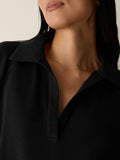 Cozy Brushed Terry Hug Split Neck Top