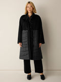 Eggshell Recycled Nylon Stand Collar Coat