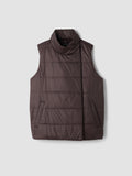 Eggshell Recycled Nylon High Collar Quilted Vest