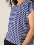 Striped Organic Cotton Slub Crew Neck Tee