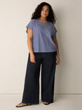 Striped Organic Cotton Slub Crew Neck Tee