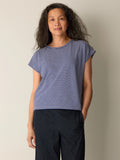 Striped Organic Cotton Slub Crew Neck Tee